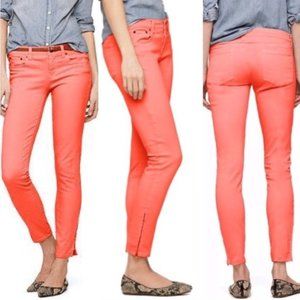 J. Crew Bright Orange Coral Skinny Toothpick Jeans Sz 29
